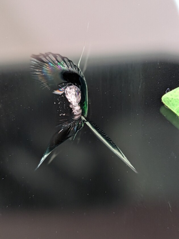 スペーシアカスタムひび割れ2か所