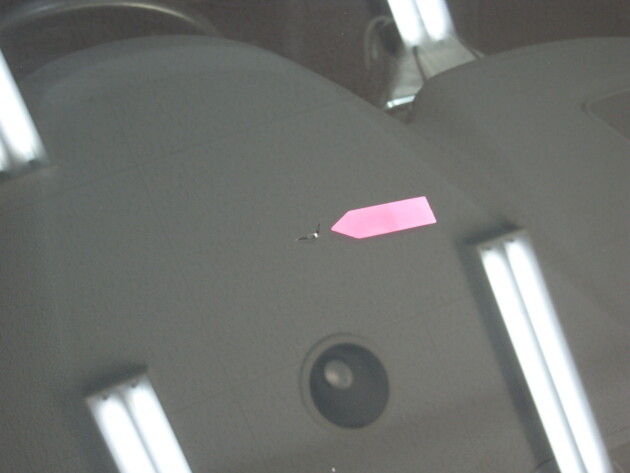 ホンダCR-V　フロントガラス　飛び石　1.4cmのひび割れ